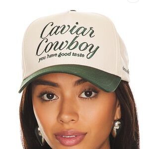 Caviar Cowboy Cap in Beige & Forest Green
Eleven Eleven